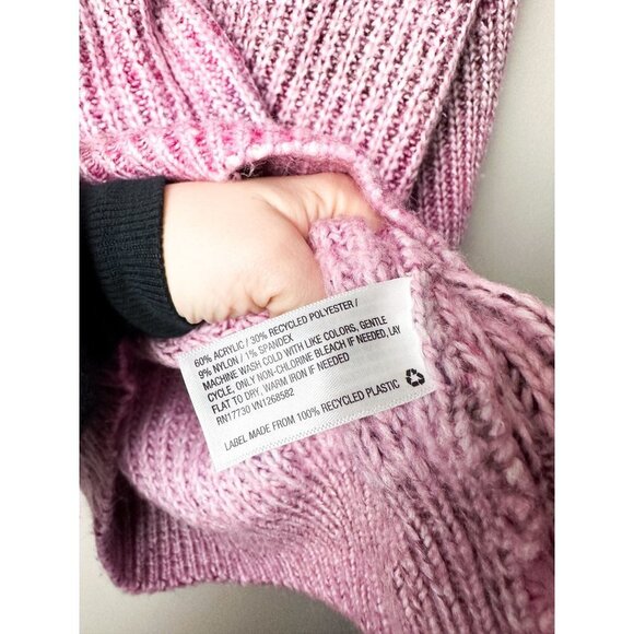 Universal Thread Chunky Pink Ombre Oversized Crewneck Sweater XS Womens Pullover - Picture 10 of 10